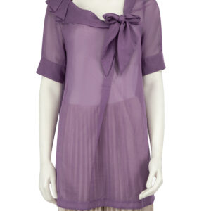 Sportmax Purple Sheer Pleated Oversized Blouse