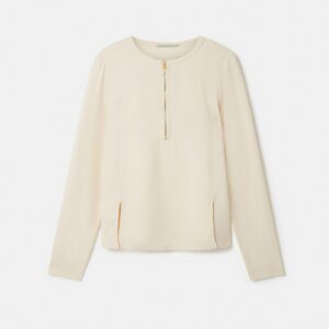 Stella McCartney - Arlesa Double Split Hem Zip Blouse, Woman, Plaster, Size: 40