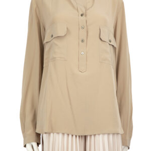 Stella McCartney Beige Silk Pocket Detail Blouse