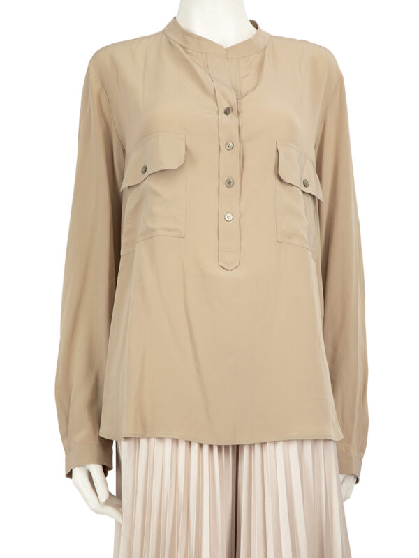 Stella McCartney Beige Silk Pocket Detail Blouse