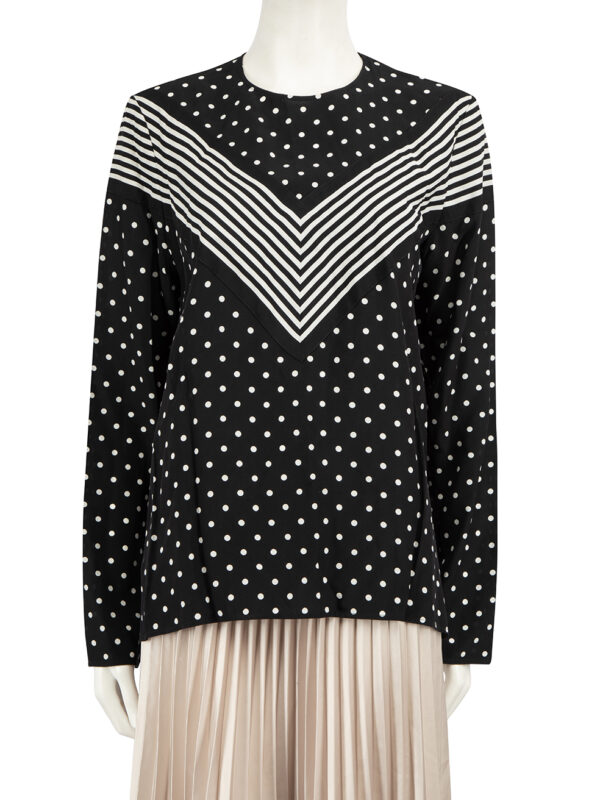 Stella McCartney Black Polkadot & Striped Blouse