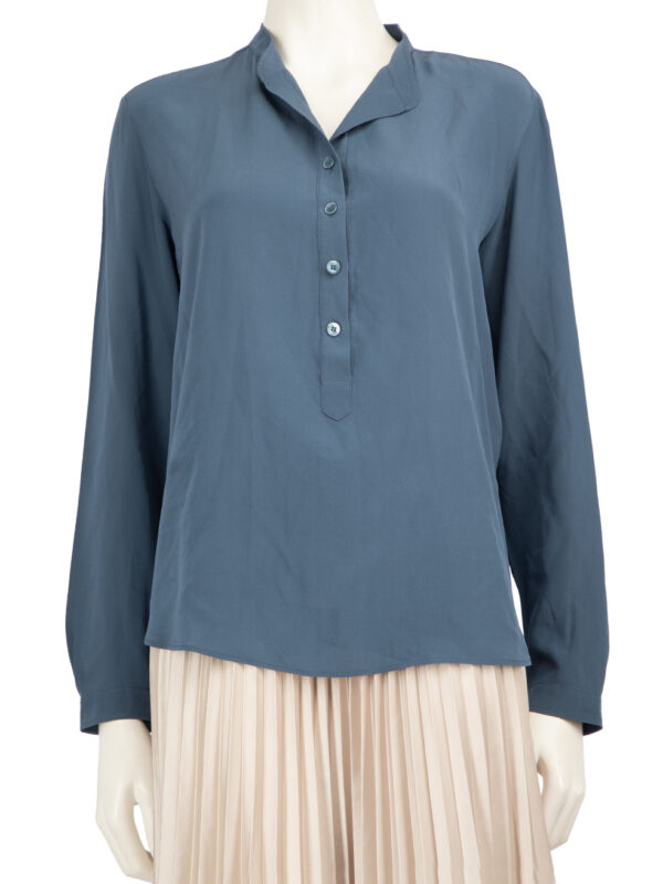 Stella McCartney Blue Silk Long Sleeves Blouse