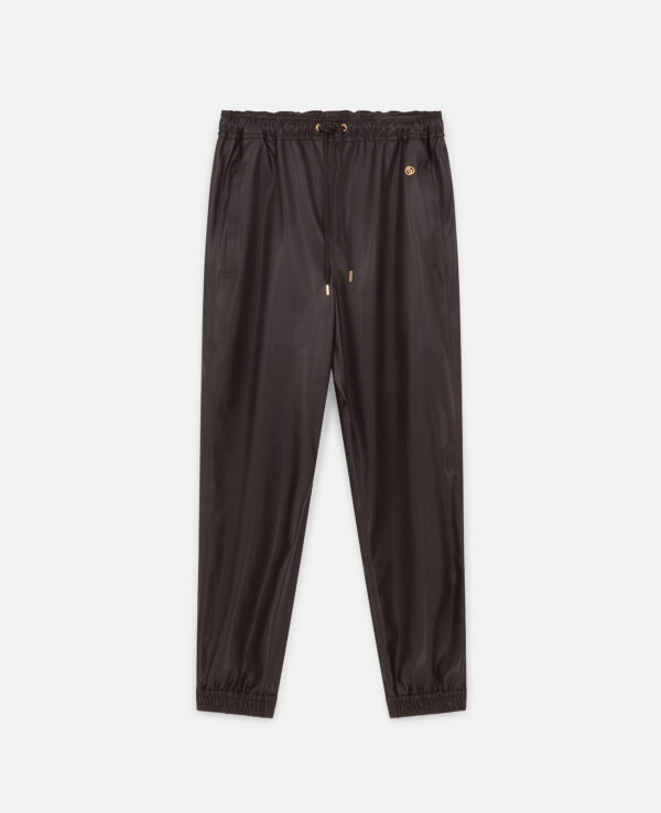 Stella McCartney - Drawstring Alter Mat Joggers, Woman, Dark chocolate brown, Size: 38