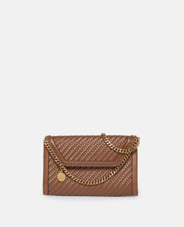 Stella McCartney - Falabella Woven Wallet Crossbody Bag, Woman, Tan brown