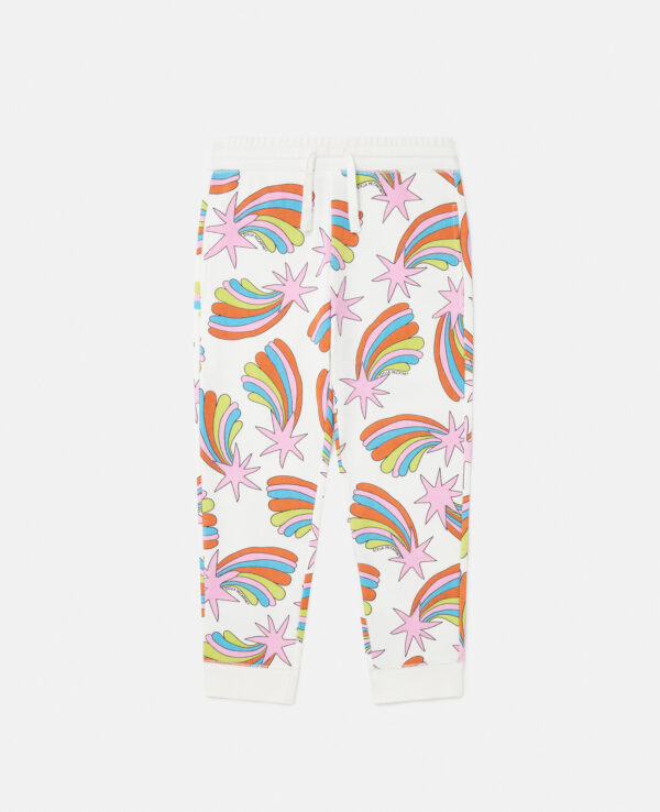 Stella McCartney - Shooting Stars Graphic Joggers, Woman, Ivory multicolour, Size: 3