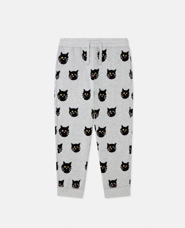 Stella McCartney - Spooky Cat Pattern Joggers, Woman, Grey, Size: 4