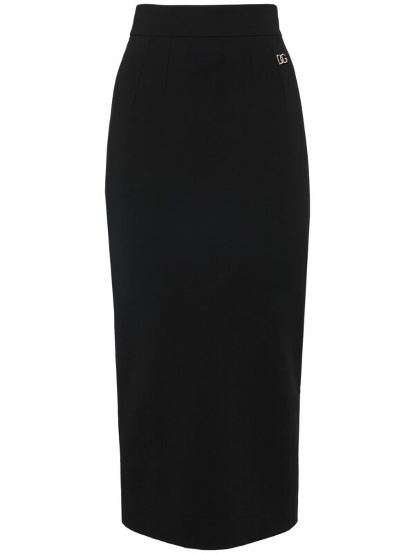 Stretch Jersey Midi Pencil Skirt