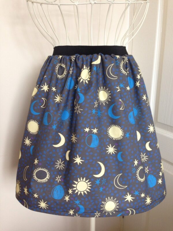 Sun, Moon & Stars Skater Style Skirt