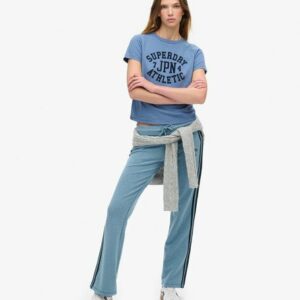 Superdry Women's Athletic Essentials Stripe Flare Joggers Blue / Wedgewood Blue Marl - Size: 10