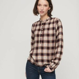 Superdry Women's Long Sleeve Check Blouse Red / Jacquard Red Check - Size: 14