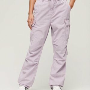 Superdry Women's Low Rise Parachute Cargo Pants Purple / Soft Lilac - Size: 30/32