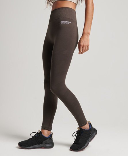 Superdry Women's Sport Core Seamless Tight Leggings Grey / Shale Dark Grey - Size: 6-8