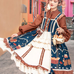 Sweet Lolita Blouses Lolita Top Frills Long Sleeves Blouse Coffee Brown Lolita Shirt