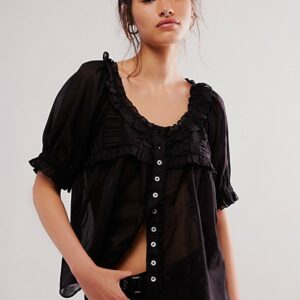 Sweet Nothings Blouse at Free People in Black, Size: XS