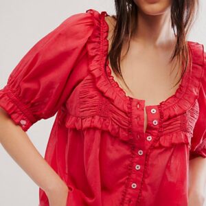 Sweet Nothings Blouse at Free People in Tomato Puree, Size: XS