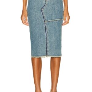 TOM FORD Comfort Washed Pencil Skirt in Hydrangea - Blue. Size 42 (also in 34, 36, 38).