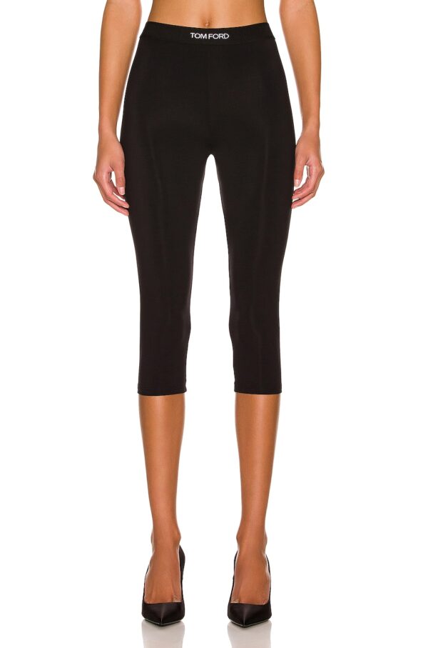 TOM FORD Signature Cropped Yoga Pant in Black - Black. Size XS (also in M, S, XL).