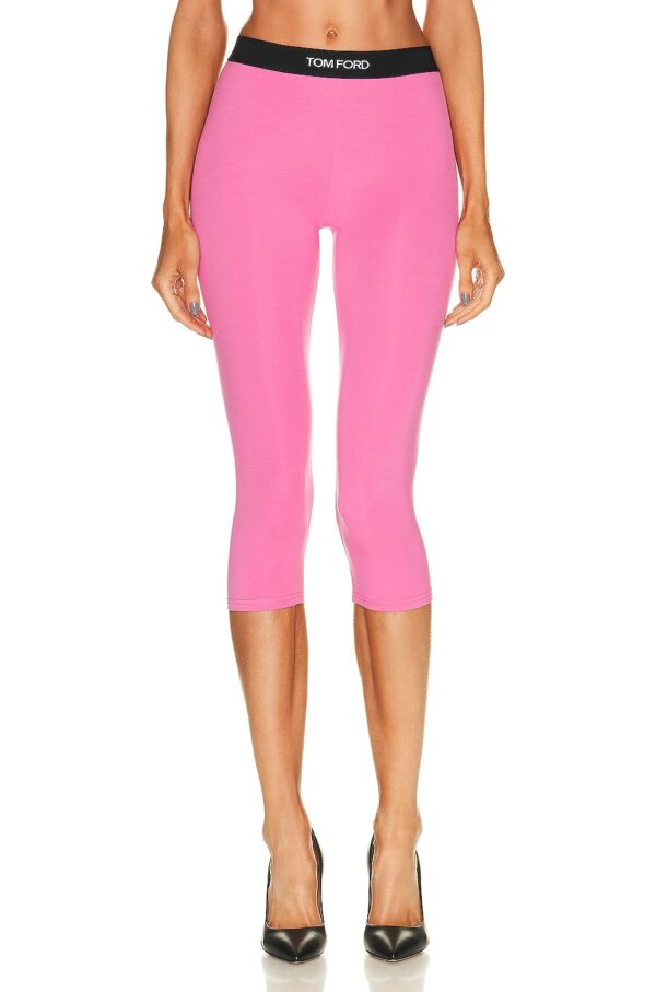 TOM FORD Signature Cropped Yoga Pant in Rose Bloom - Pink. Size XS (also in M, S).