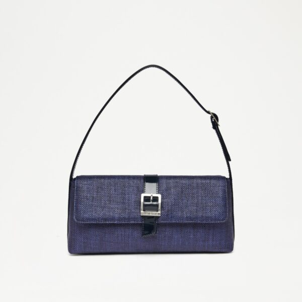 TROPHY Women's Navy Buckle Shoulder Bag