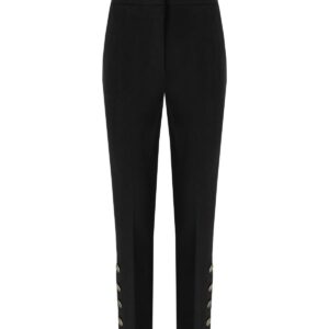 TWINSET BLACK CROPPED PANTS WITH BUTTONS