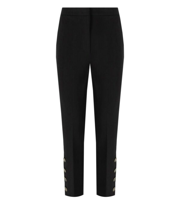 TWINSET BLACK CROPPED PANTS WITH BUTTONS