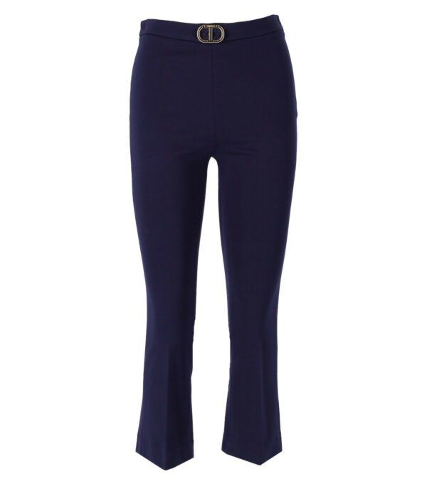 TWINSET BLUE CROPPED FLARE PANTS