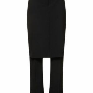 Tailored Wool Blend Skirt-pants