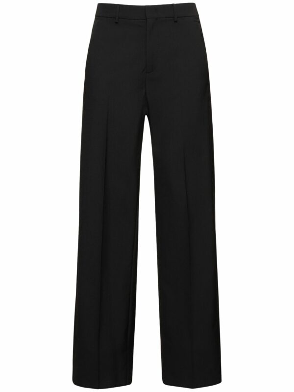 Tailored Wool Straight Pants