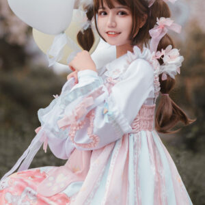 Tea Party Lolita T-Shirt White Long Sleeve Bows Polyester Sweet Lolita Blouse