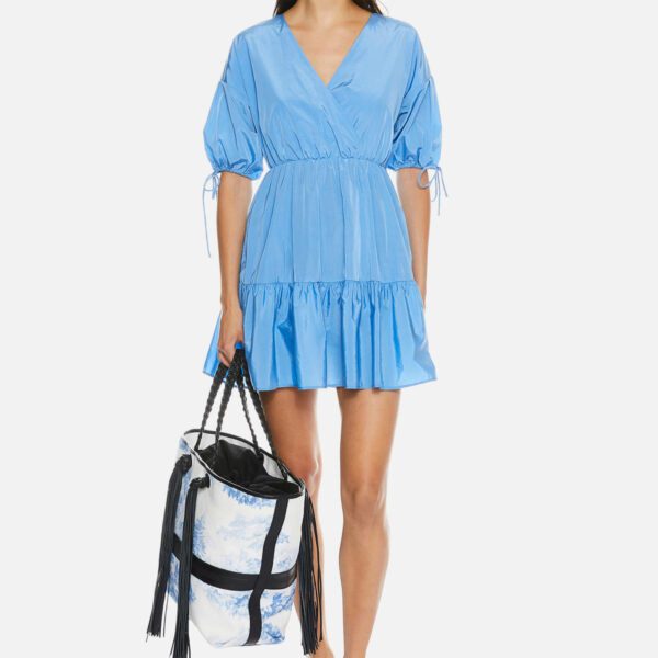 Ted Baker Suza Wrap-Effect Tiered Poplin Mini Dress