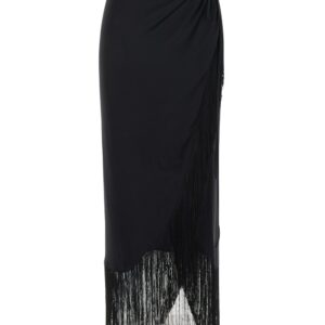 The Andamane Black Sarong Skirt In Silk Stretch Woman