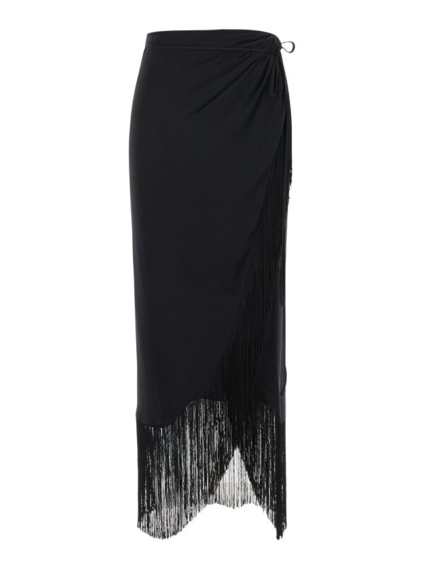 The Andamane Black Sarong Skirt In Silk Stretch Woman