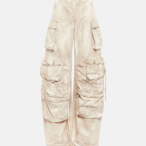 The Attico Fern denim low-rise cargo pants