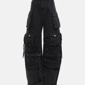 The Attico Fern low-rise denim cargo pants