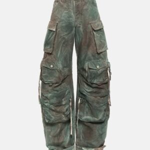 The Attico Fern oversized denim cargo pants