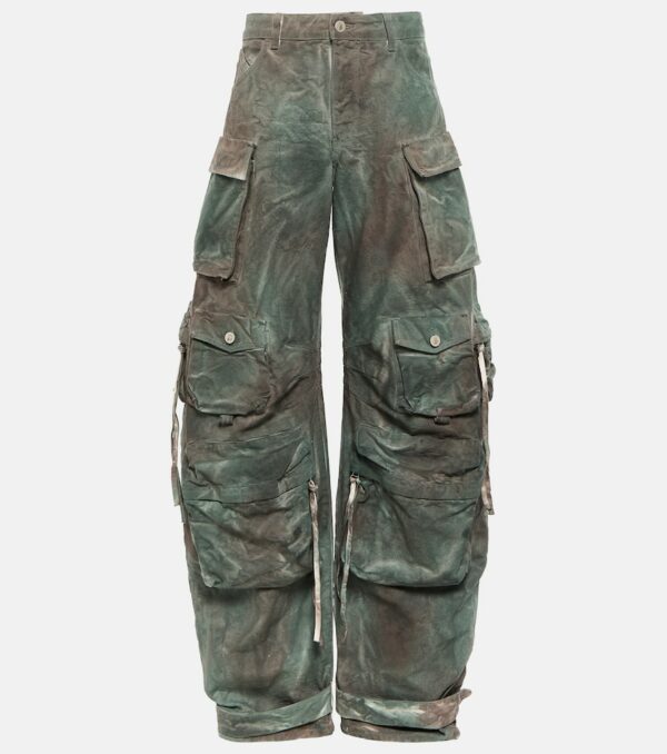 The Attico Fern oversized denim cargo pants