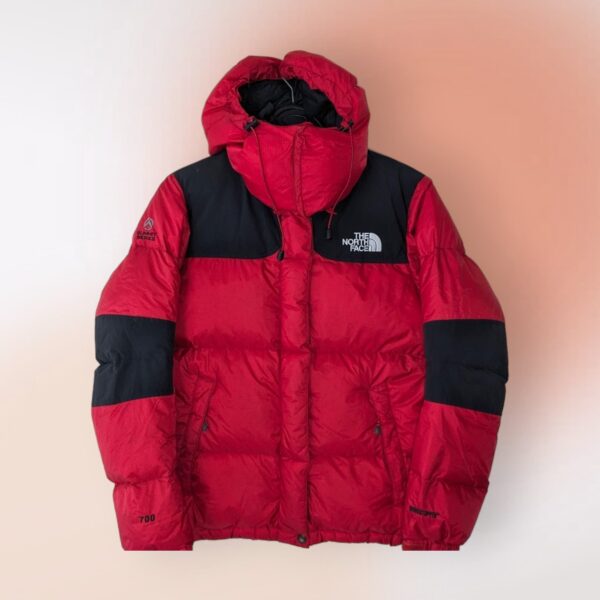 The North Face Baltoro Puffer Parka Jacket | 700 Windstopper Red & Black With Hood Size Womens Medium