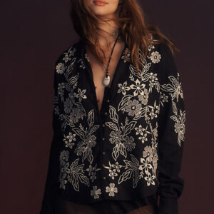 The Tavi Long-Sleeve Blouse by Pilcro: Embroidered Edition