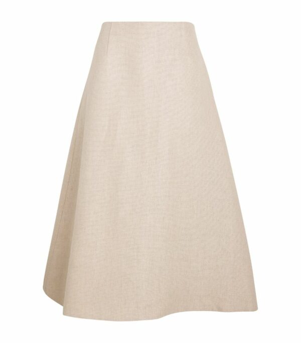 Theory Linen Circle Midi Skirt