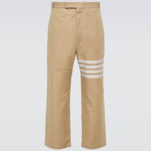 Thom Browne 4-Bar cropped cotton straight pants