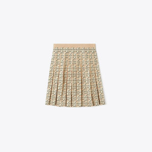 Tory Burch T Monogram Pleated Viscose Skirt