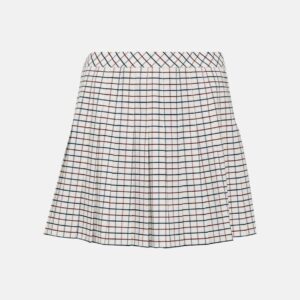 Tory Sport Checked pleated jersey tennis skirt