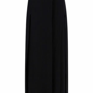 Totême Long Black Wrap Skirt In Viscose Woman