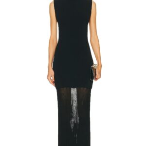 Toteme Plisse Knitted Evening Dress in Black - Black. Size L (also in ).