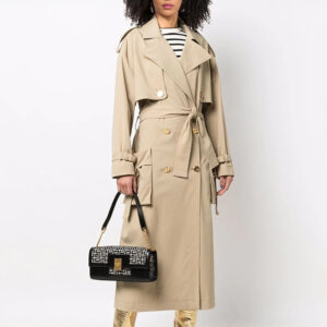 Trench Coat Notched Lapel Belted Double Breast Classic Outerwear