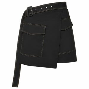 Trench Stretch Cotton Mini Wrap Skirt