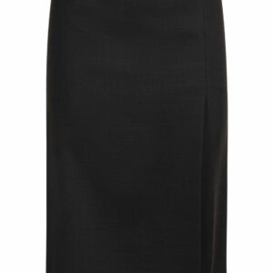 Tropical Wool Blend Pencil Skirt