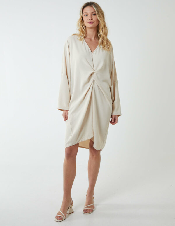 Twist Front Tunic Dress - ONE / STONE