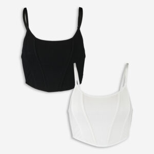 Two Pack Black & White Corset Tops