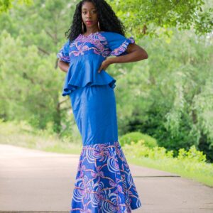 Two Piece African Print Ankara Mermaid Skirt & Peplum Top